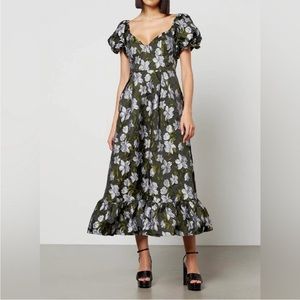 Dream Sister Jane sweetheart neckline maxi dress in blue floral jacquard